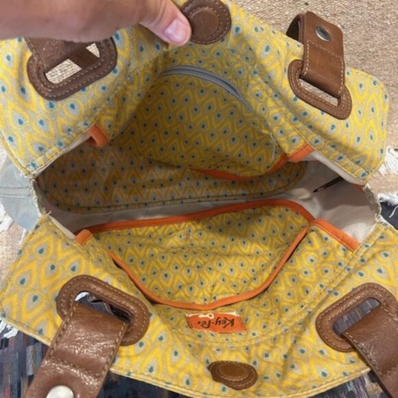 FOSSIL Key-Per Coated Canvas BIRD Design Medium Purse Shoulder Bag - Picture 7 of 10